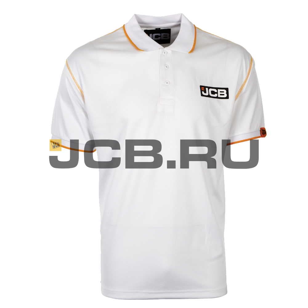 Рубашка-поло белая, 100% полиэстер, (XXXL) JCB JCB1272XXXL