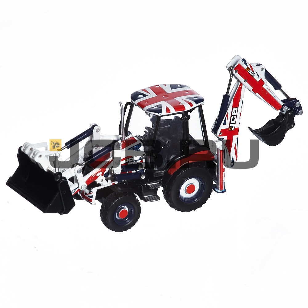 Модель экскаватора-погрузчика 3СХ (Окрашенный в британский флаг) JCB JCB2030