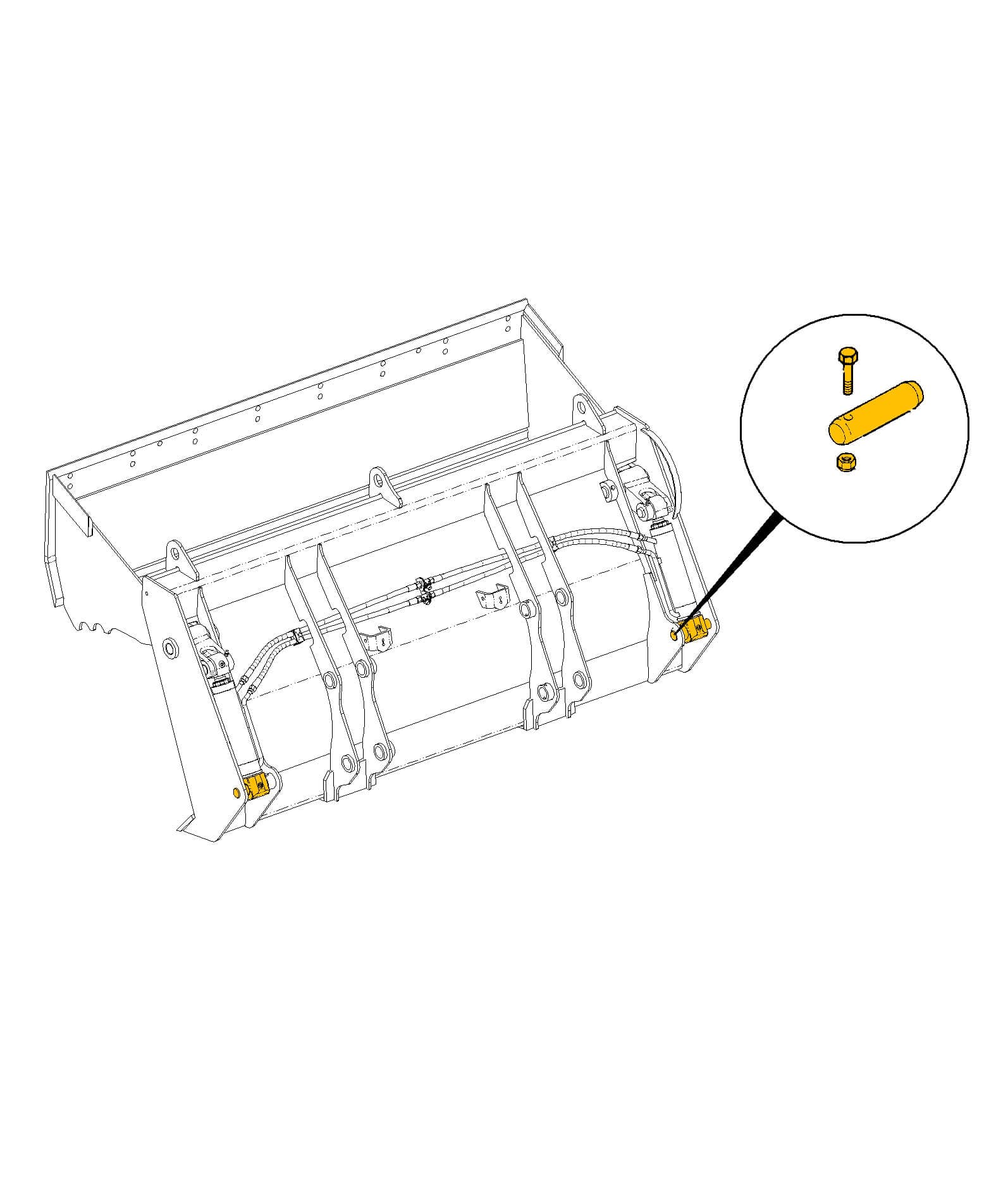 Крепление гидроцилиндра челюсти ковша