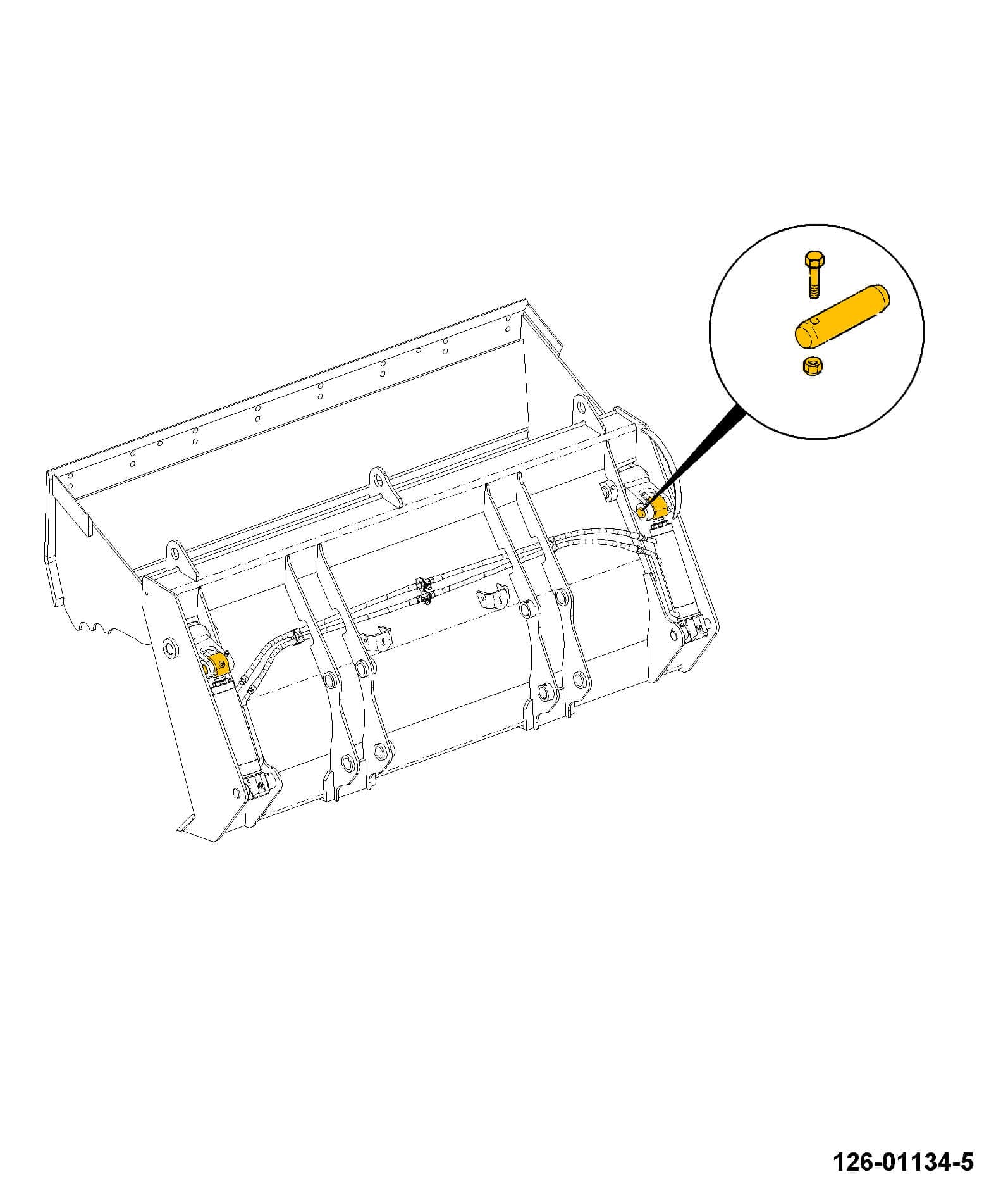 Крепление штока гидроцилиндра челюсти ковша