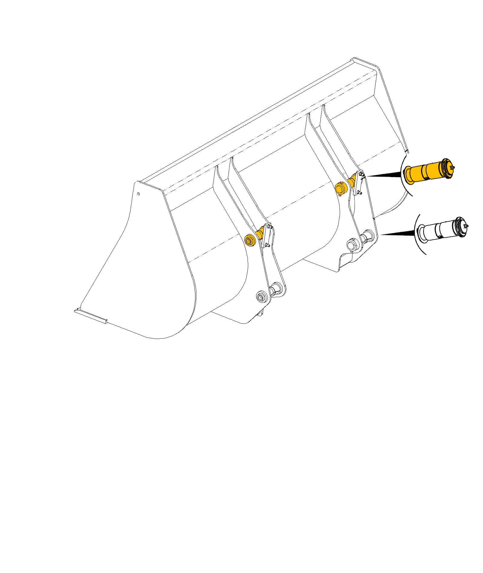 Крепление шарнира погрузчика к фронтальному ковшу