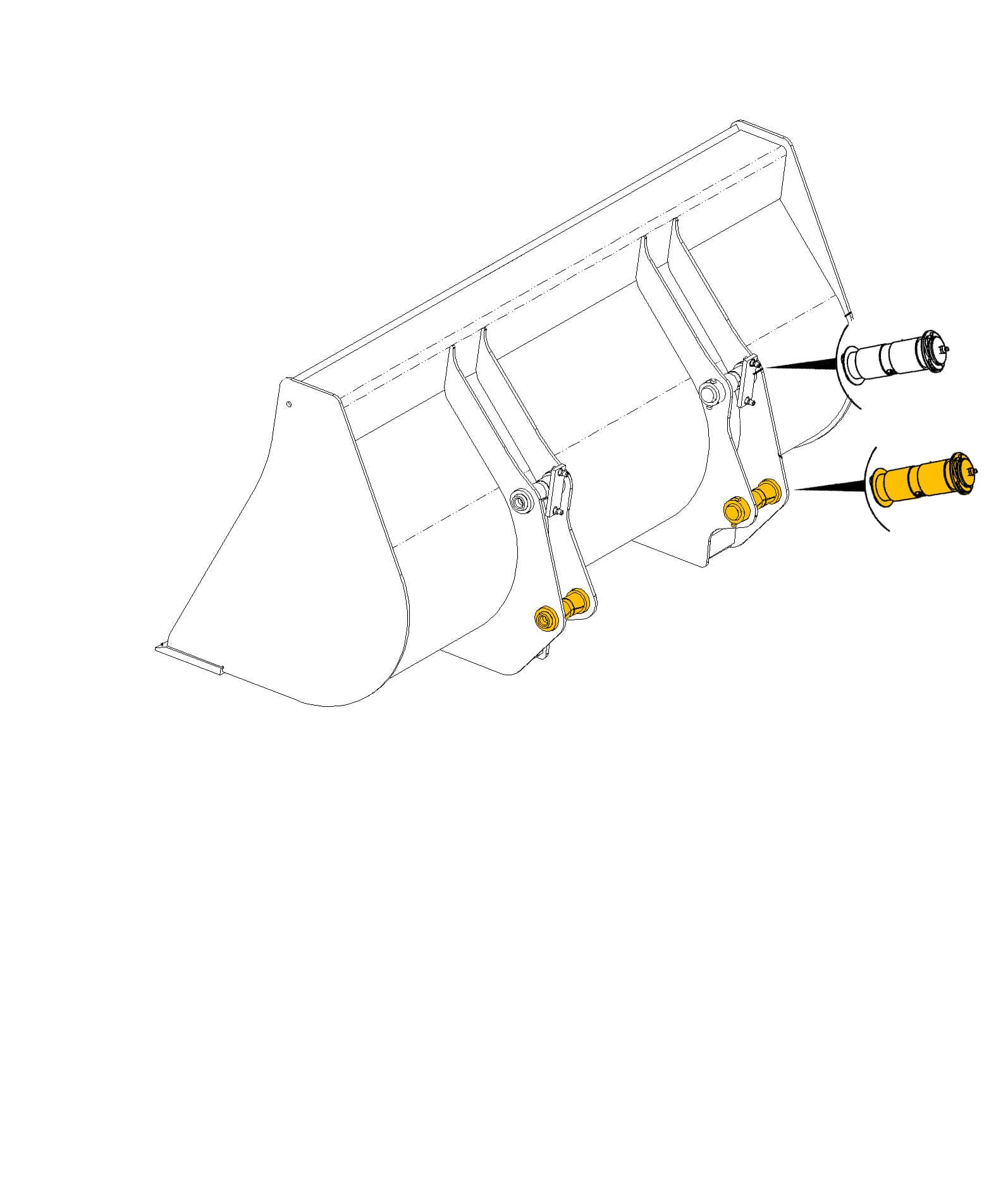 Крепление стрелы погрузчика к фронтальному ковшу
