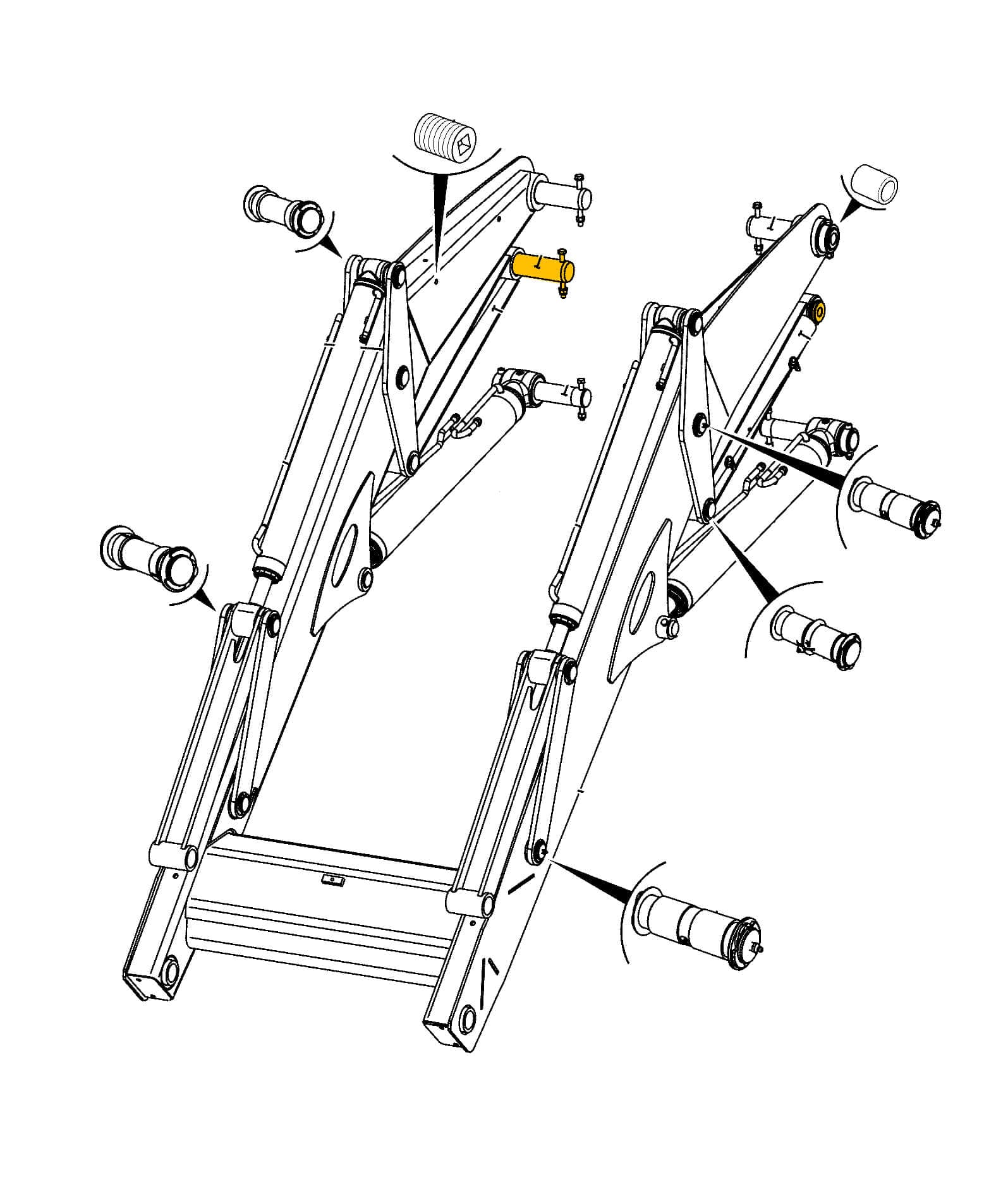Крепление коробчатого шарнира к раме