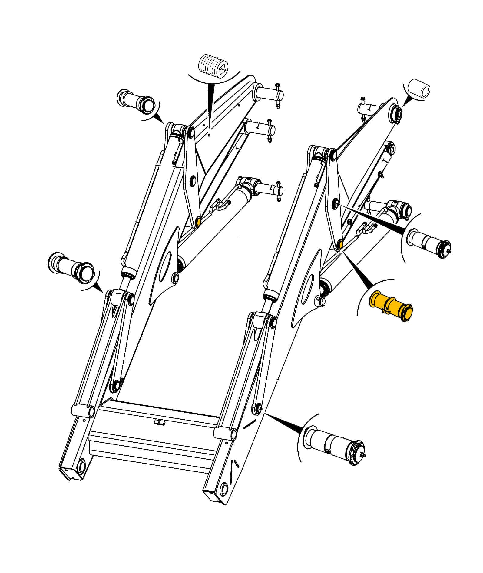 Крепление коробчатого шарнира к промежуточному рычагу